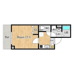 ジーメゾン風渡野【1階】の間取り