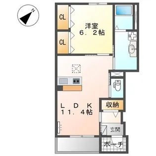ツリービューオレンジ【1階】の間取り