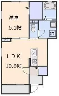 ボヌール ハスヌマ【1階】の間取り