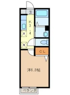 栗原ハイツA【1階】の間取り
