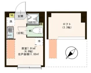 TN(ティーエヌ)フォレスト北千住【1階】の間取り
