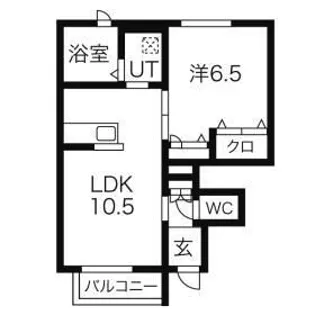 ブリリアント・アヴェニア【1階】の間取り