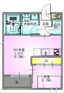 Rーsmartマノア【1階】の間取り