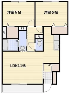 リバーパーク B棟【1階】の間取り