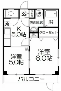ビレッジ北栄【1階】の間取り
