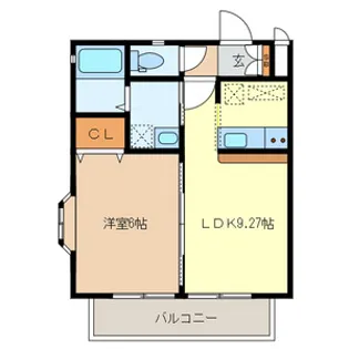 サンライズアゲイン【1階】の間取り