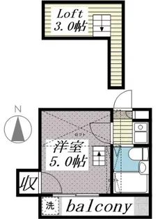 パレス与野本町【2階】の間取り