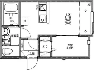 WISE TERRACE 西大宮【2階】の間取り