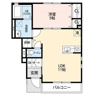 クレール 東大宮【1階】の間取り