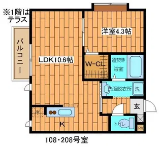 ボナール(伊奈)【1階】の間取り