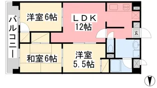 アイヒルズ松山【602号室】の間取り