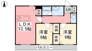 プレジール北斎院【301号室】の間取り