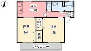セジュール永木Ⅱ【2階】の間取り