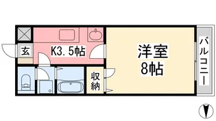 スカイハイツW【1階】の間取り