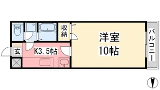 スカイハイツW【4階】の間取り