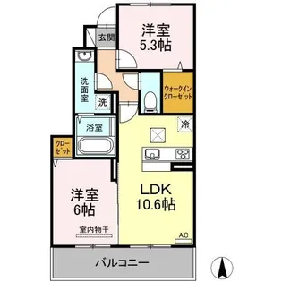 メゾン・ド・シュシュ B棟【103号室】の間取り