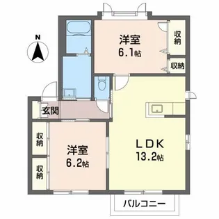 ウエストフィールド A棟【1階】の間取り