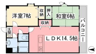 サザンビュー21【601号室】の間取り