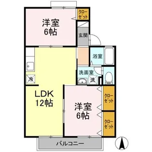 セジュール西村A【201号室】の間取り