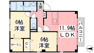 フォブールメヌエット B棟【102号室】の間取り