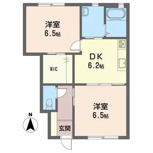 テラスコート東垣生【A102号室】の間取り