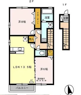 カーサ城北 C棟【202号室】の間取り