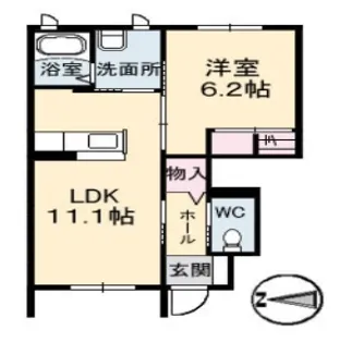 スパジオコモド蔵【1階】の間取り