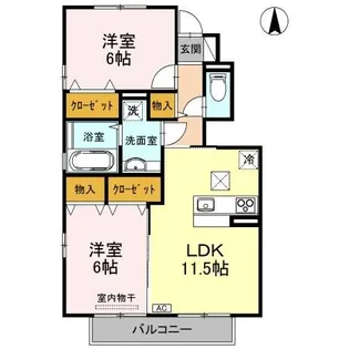 ルミエール B棟【1階】の間取り