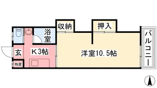 サンハイツ山越【202号室】の間取り