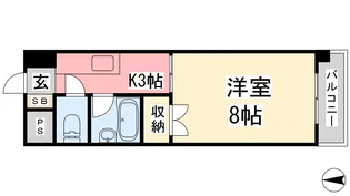 シティーハイツ本町【303号室】の間取り