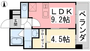 ヴァン・ボヌール斎院【203号室】の間取り