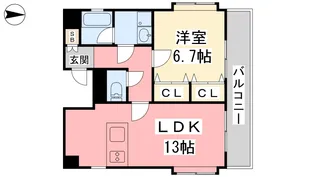 フェニックス味酒【801号室】の間取り