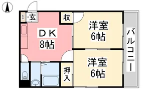 YAMANORI−2【402号室】の間取り