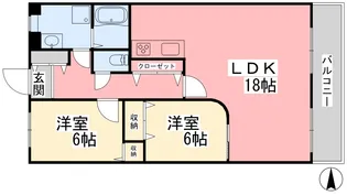 アドラーブル道後【402号室】の間取り