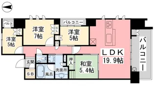 ウェリス南持田緑彩苑【A号室】の間取り