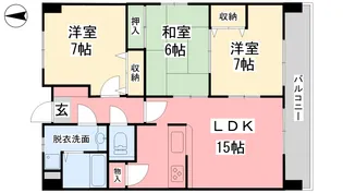 パークヒルズ道後【303号室】の間取り