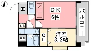 ツイン・ハーモニー道後Ⅱ【401号室】の間取り