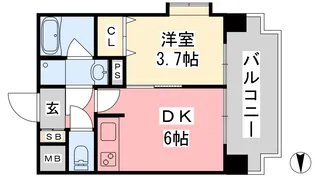 ツイン・ハーモニー道後Ⅱ【905号室】の間取り