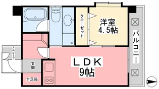ヴェルデ・ビュー大手町【803号室】の間取り