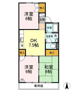 セジュール平田【102号室】の間取り