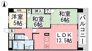 ノーブル道後【205号室】の間取り