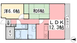 スカール道後【402号室】の間取り
