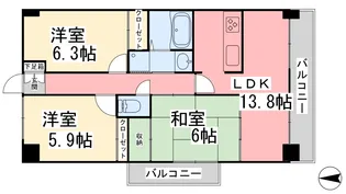 スカール道後【801号室】の間取り