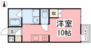 ジャンヌ喜与町【208号室】の間取り