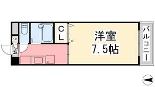 キャッスル石手【306号室】の間取り