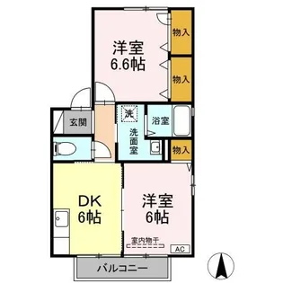 つばき中川 A棟【202号室】の間取り