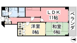 グランドール小坂【403号室】の間取り