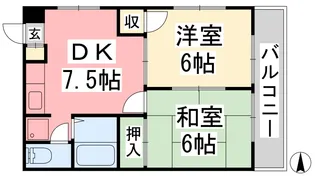 メローハイツ束本【4階】の間取り