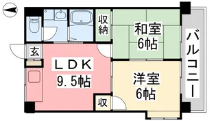 サニーフラット久米【501号室】の間取り