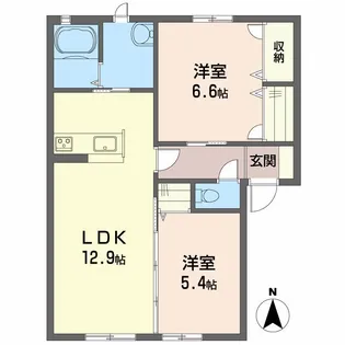 エスパルクⅡ【103号室】の間取り